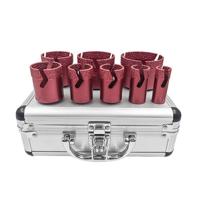 8pcs/set M14 Red Hole Drill Bit marble drilling Vacuum brazed diamond tools Angle grinder porceline